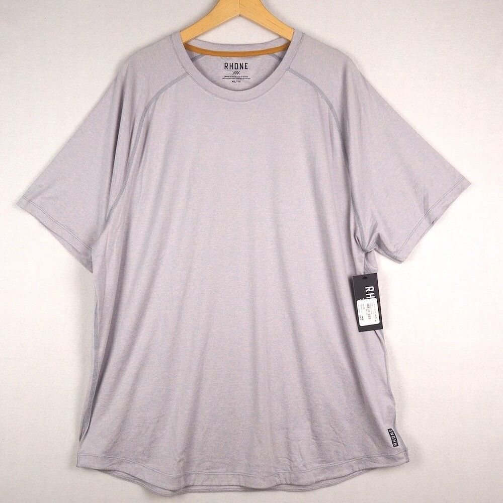 Rhone Atmosphere Tee Shirt Mens XXL Dusty Blue Gray Short Sleeve Curved Hem